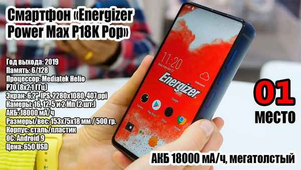 Хаpaктеристика смартфона Energizer Power Max P18K Pop - достоинства и недостатки