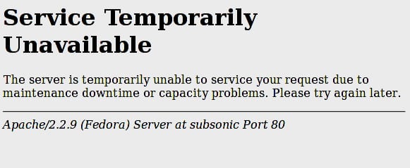 503 Service Temporarily Unavailable что это значит