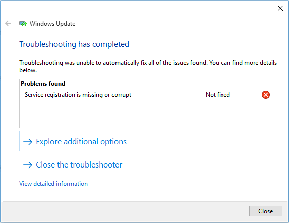 Service Registration is Missing or Corrupt на Windows 7/10 как исправить